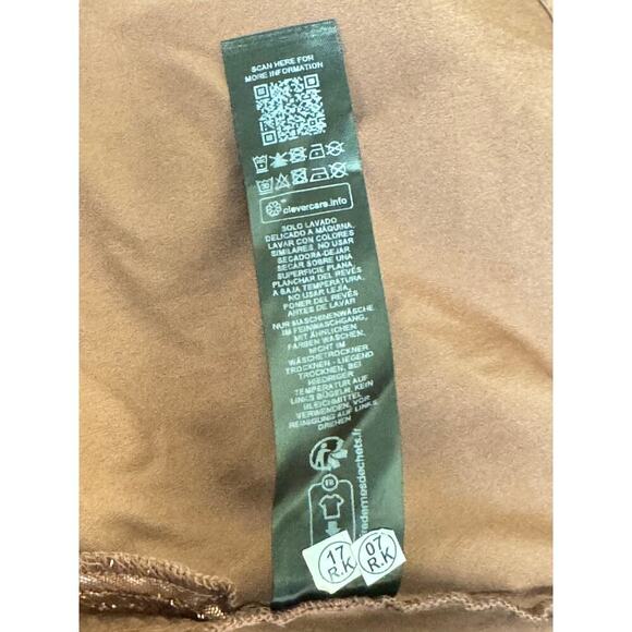 New ASOS DESIGN Wrap Mini Dress Mocha Gold Metallic Floral Sheer Back Sz 14 - Picture 8 of 9